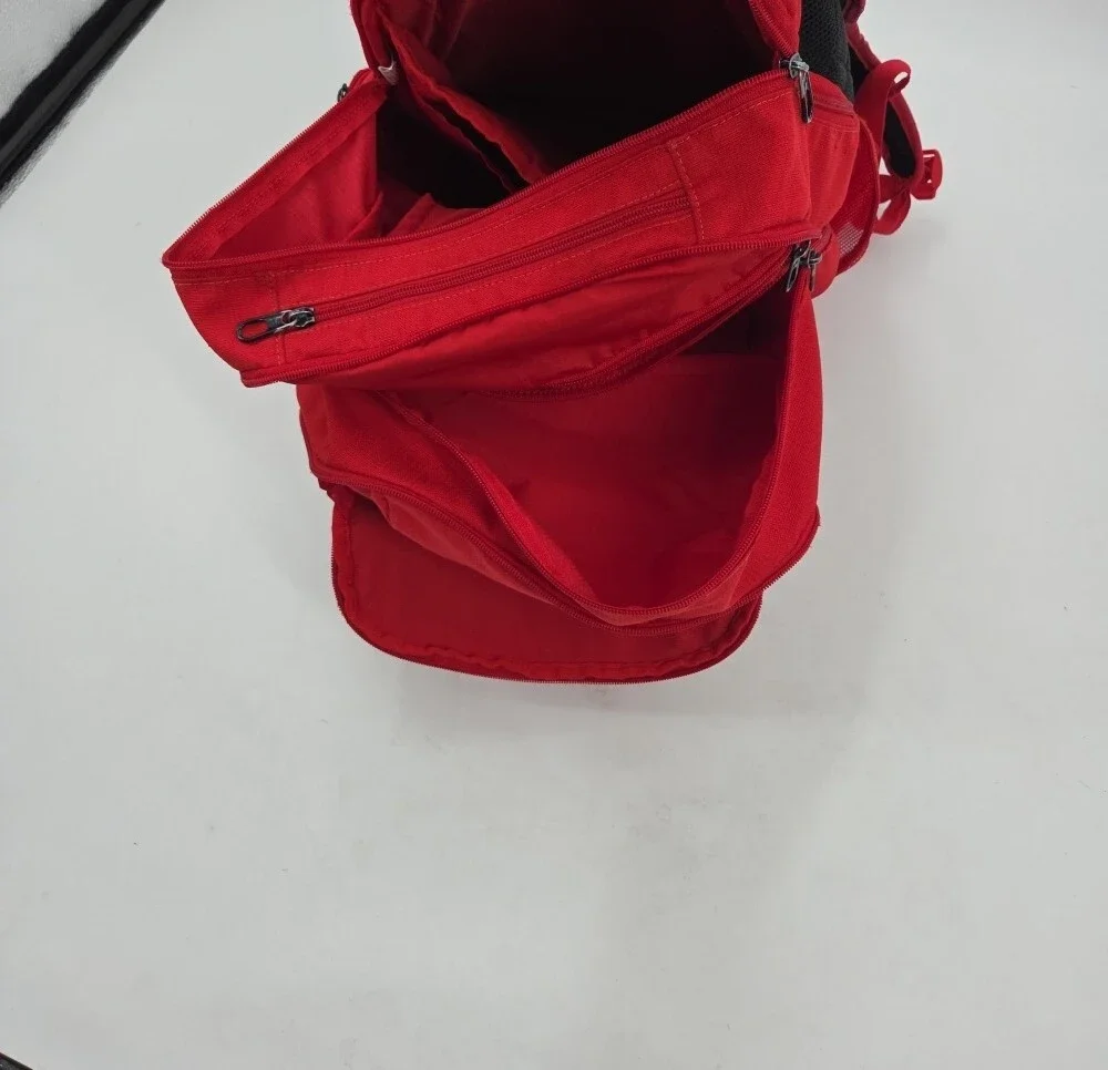 Nike Extra Large Red and Black Backpack with White Swoosh. Tons Of Storage Space